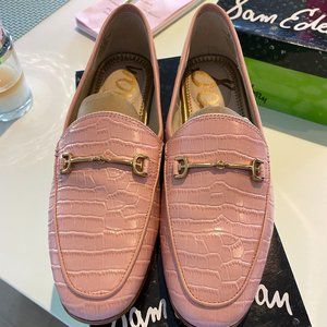 Sam Edelman Pink Croco Loraine Loafers